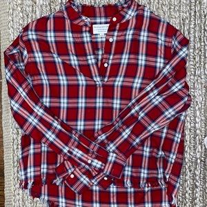 flannel cropped blouse